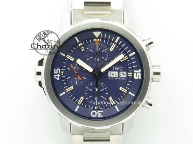 MIROTIME 1224 Aquatimer Chrono IW376803 V6F 1:1 Best Edition Blue Dial on Ruber Strap A Neat 7083